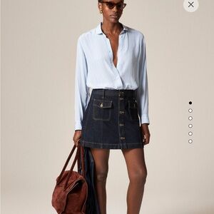 J. Crew Patch pocket denim mini skirt in rinse wash NWT